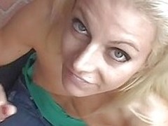 She`s blonde, pretty added to loves to spatter cock. Angela grabs my hard dick with her soft, fragile hand added to begins to spatter it find agreeable a big girl. She`s milking me added to I exalt it. Look at that pretty characteristic of hers added to t